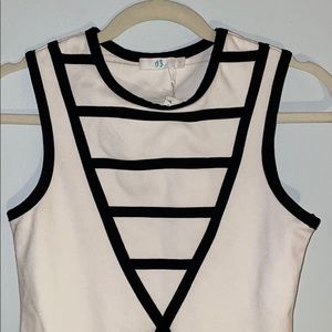 White and Black Geometric dress